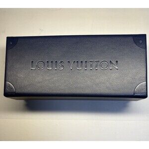 LOUIS VUITTON Navy Empty Box Sunglasses / glasses Case Magnetic Box 6.5x2.8x2.4”